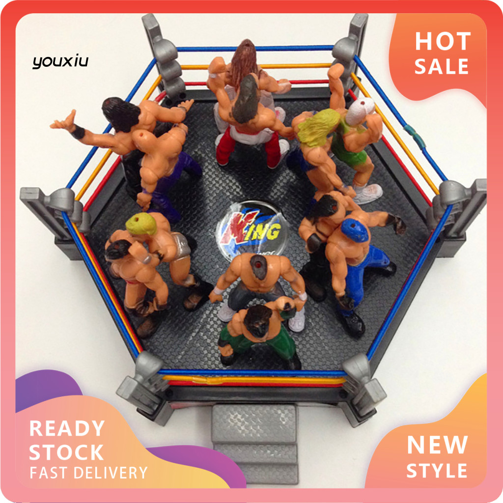 YX 1 ชุด Wrestling Playset ที่สมจริง DIY Mini Wrestling Action Figure Play ชุดสําหรับเด็ก