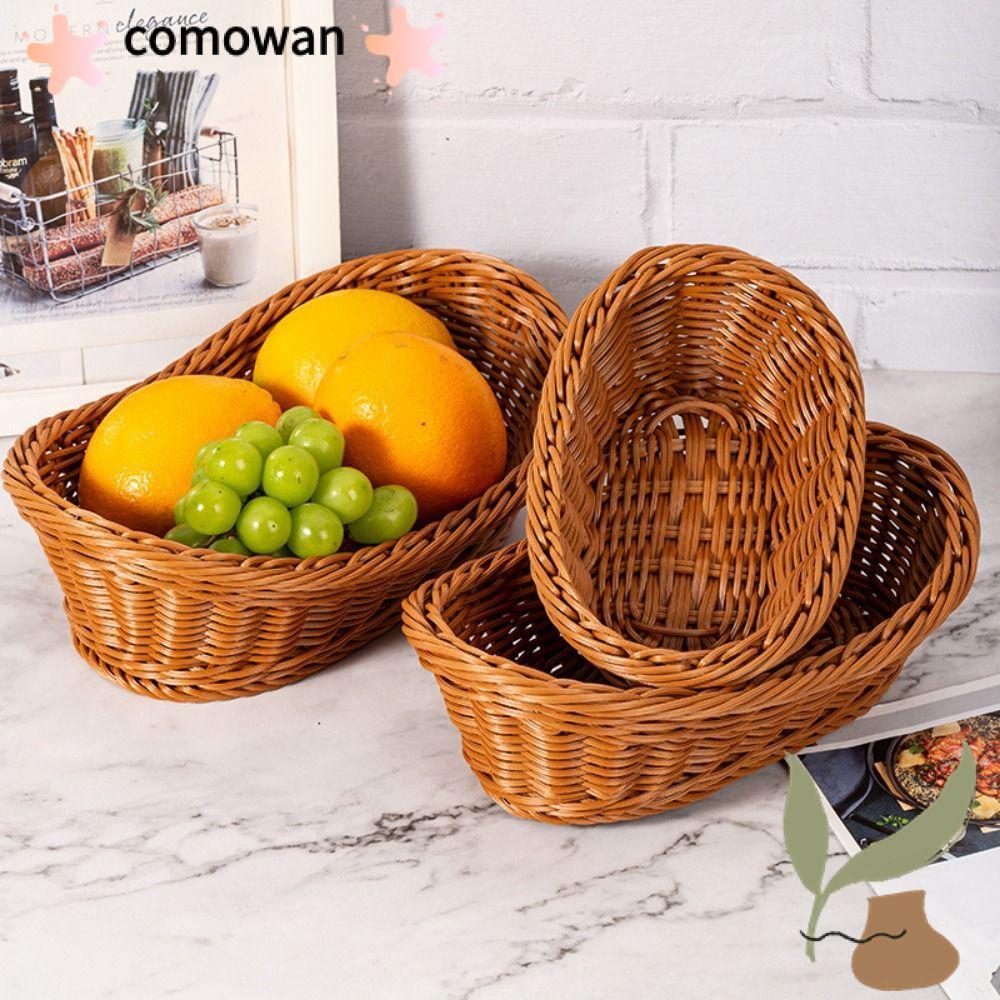 ทั้งหมด ตะกร้าเก็บห้องครัว, รูปไข่ตกแต่งบ้านถาดขนมปัง, สีน้ําตาลเลียนแบบหวายผักผลไม้ดอกไม้องค์กรกล่อง