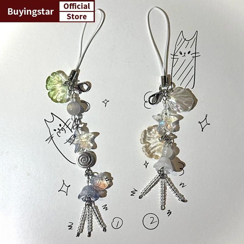 ZCX Ocean Style Seashell Jelly Fish Pendant Key Strap Lanyard พวงกุญแจผู้หญิง Keycord VO