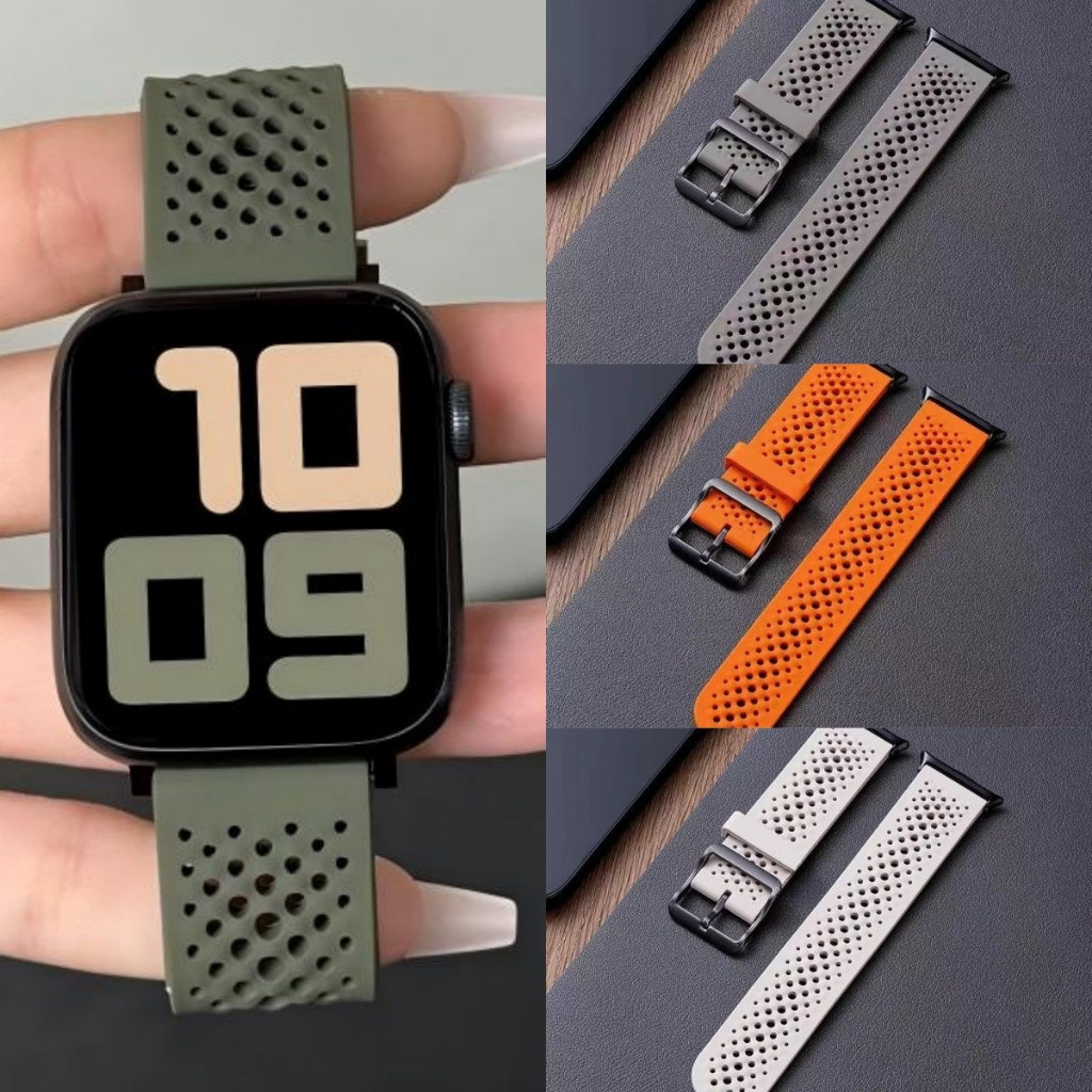 สายรัดซิลิโคนสําหรับนาฬิกา เรียลมี Realme Watch 5 4 3 2 ส มือโปร รูระบายอากาศน้ําหนักเบากันน้ํากีฬาฟิตเนสเปลี่ยนวง