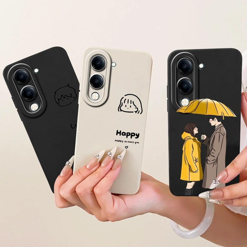 สําหรับ Vivo Y04 4G กรณี V2430 คู่น่ารักการ์ตูนทาสี Soft TPU เคสโทรศัพท์สําหรับ Vivo Y29s V2446 Y 04