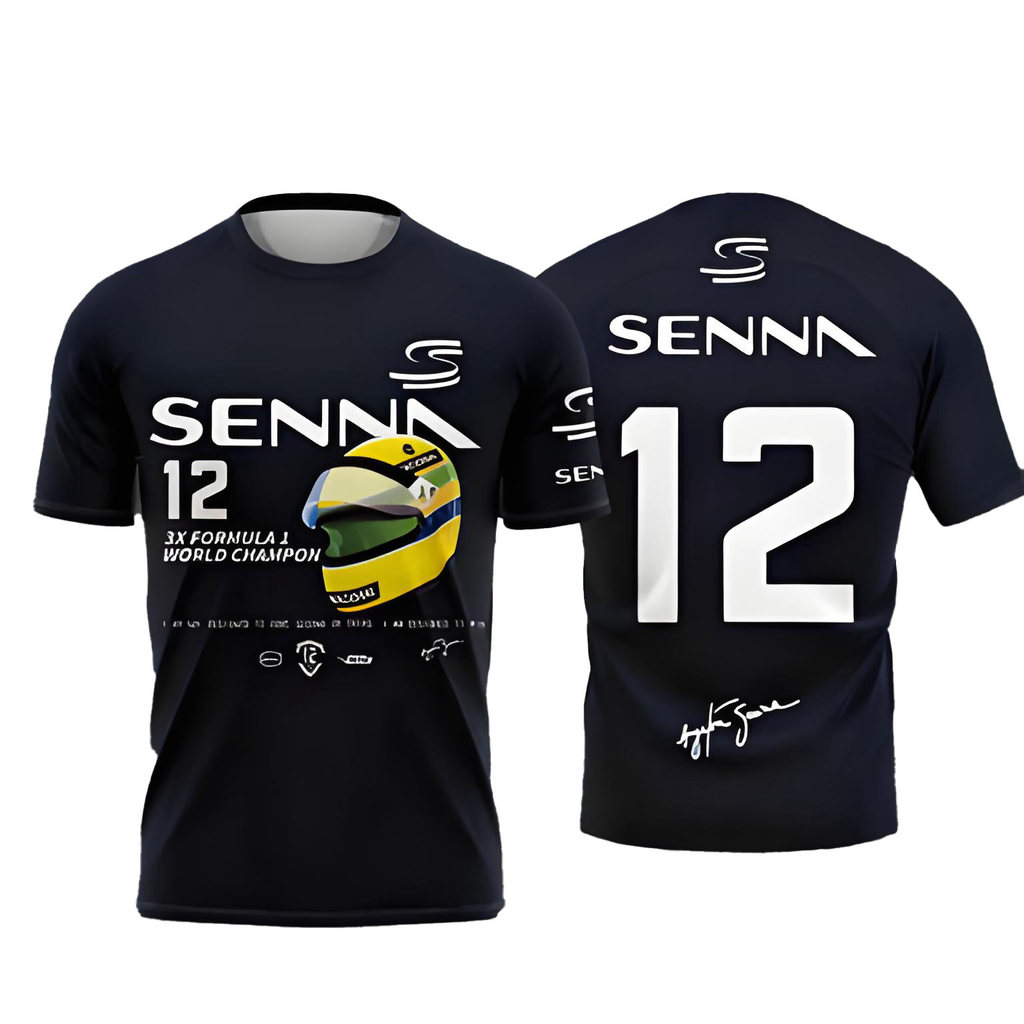 Racing Ayrton Senna Commemorative Tees Cool Breathable สําหรับแฟนผู้ชายและผู้หญิงเสื้อยืดแขนสั้น