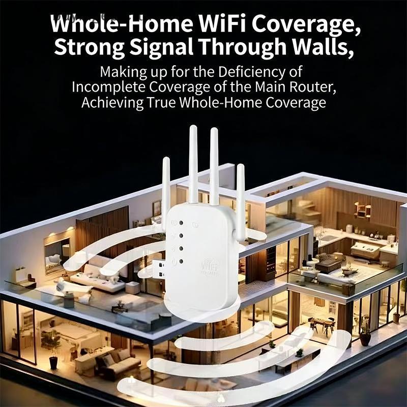 HETH WiFi Repeater 300Mbps 24G Wireless Signal Booster สําหรับกําจัดอินเทอร์เน็ต Dead Zones ในอพาร์ทเมนต์ขนาดใหญ่ HETH