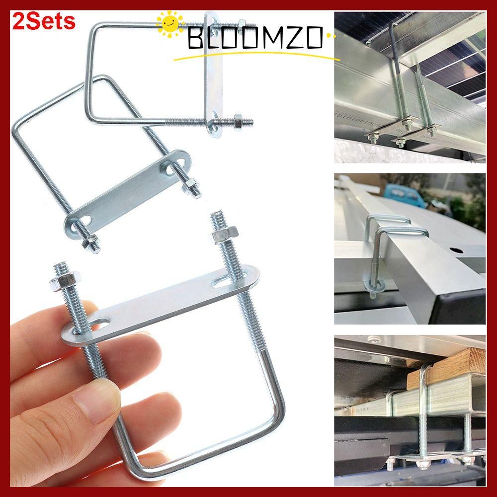 จัดส่งจากประเทศไทยBLOOMZO 2 ชุดท่อ U-Clamp, แคลมป์สี่เหลี่ยมสกรูเหล็ก, M6 พร้อม Baffle Right Angle U-bolt Squa Bolt