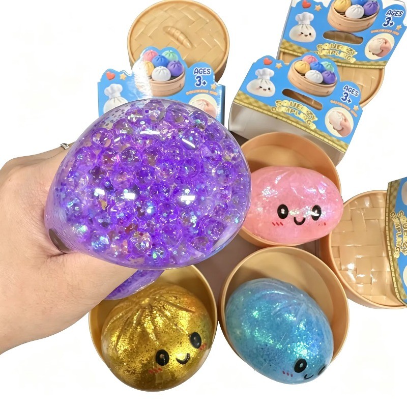 Giant Dumpling รูป Squishy Fidget ของเล่นนุ่มยืดความเครียดบรรเทา Ball Glittery Sensory ของเล่นสําหรับเด็กผู้ใหญ่ Anti-Anxiety ของขวัญ