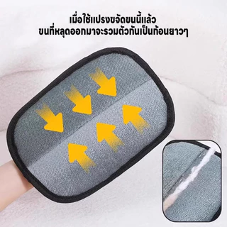 ถุงมือกำจัดขนสัตว์เลี้ยง ถุงมือทำความทำความสะอาดขนสัตว์ ล้างทำความสะอาดได้ ใช้ซ้ำได้ยาวนานสะอาดขน ใช้แรงดึงดูดไฟฟ้าสถิต