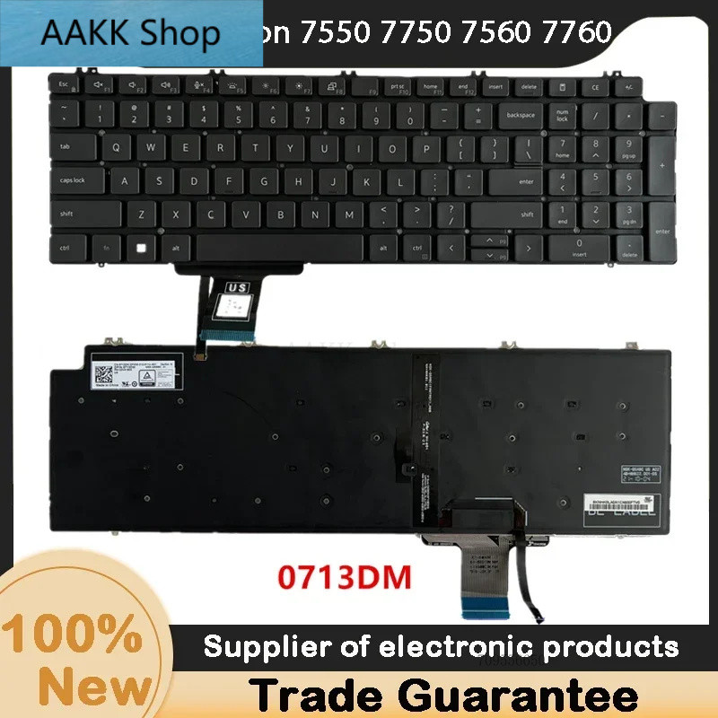 ใหม่สําหรับ Precision 7550 7750 7560 7760 Backlit คีย์บอร์ด 0713DM 713DM AAKK Shop