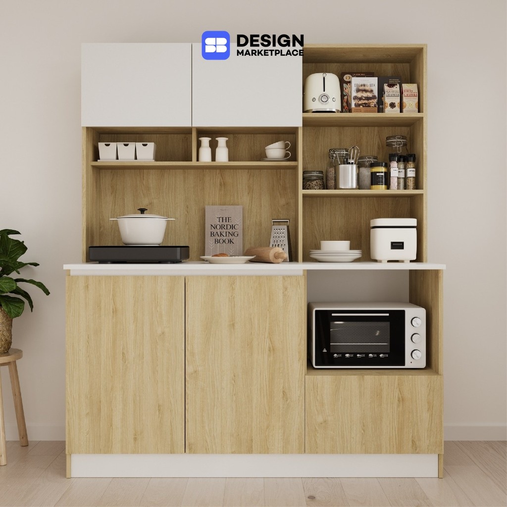 SB Design Square ตู้ครัว ขนาด 150 ซม. รุ่น Kitchin สี BONDI OAK (150x60x180 ซม.)  แบรนด์ KUCHE