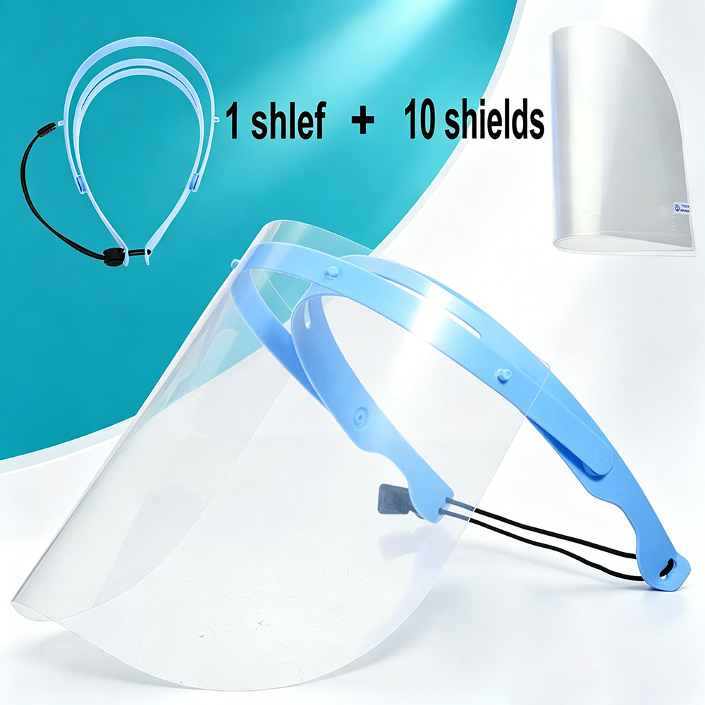 ป้องกัน Face Shield 1 ชั้นวาง 5 ชิ้น 10 ชิ้น โล่ความปลอดภัยทันตกรรม Face Shield Visors กันฝุ่นเครื่องมือทันตกรรม