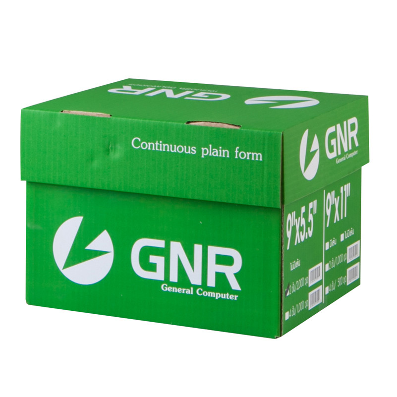 GNR กระดาษต่อเนื่อง ไม่มีเส้น ขนาด 9x5.5 นิ้ว 2 ชั้น แพ็ค 2,000 ชุด/กล่อง