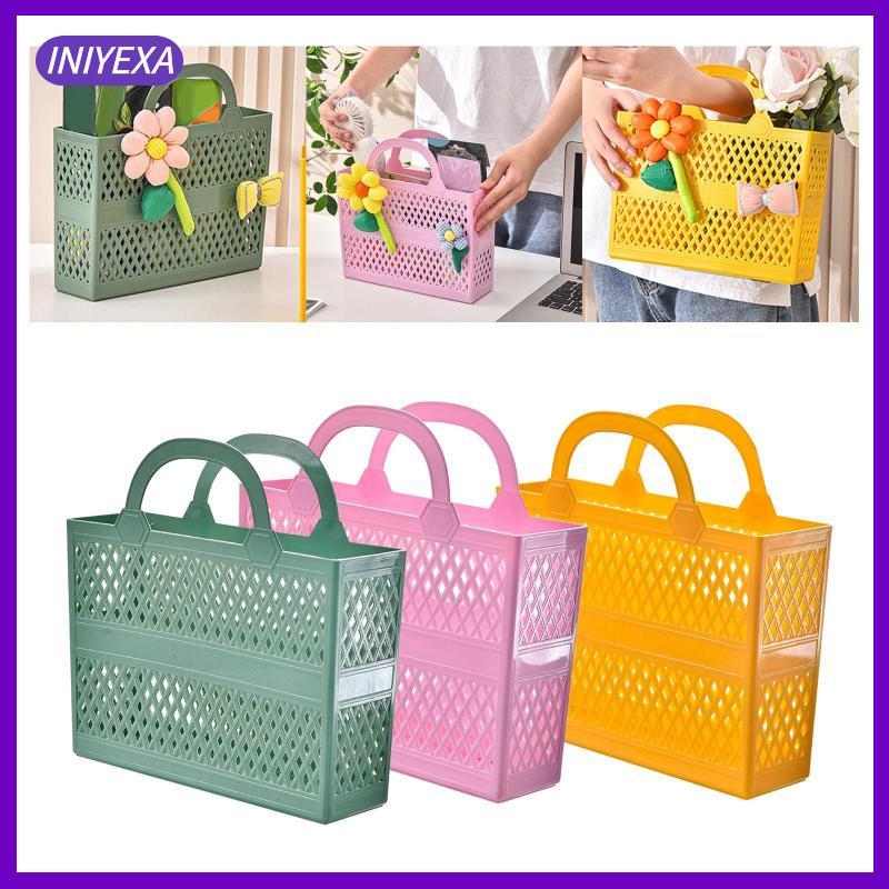 [Iniyexa] ตะกร้าเก็บของ Simplistic ของเล่น Organizer Handle คอนเทนเนอร์ Breathable Multifunctional Design เหมาะสําหรับของขวัญให้องค์กรบ้านห้องครัว Pa