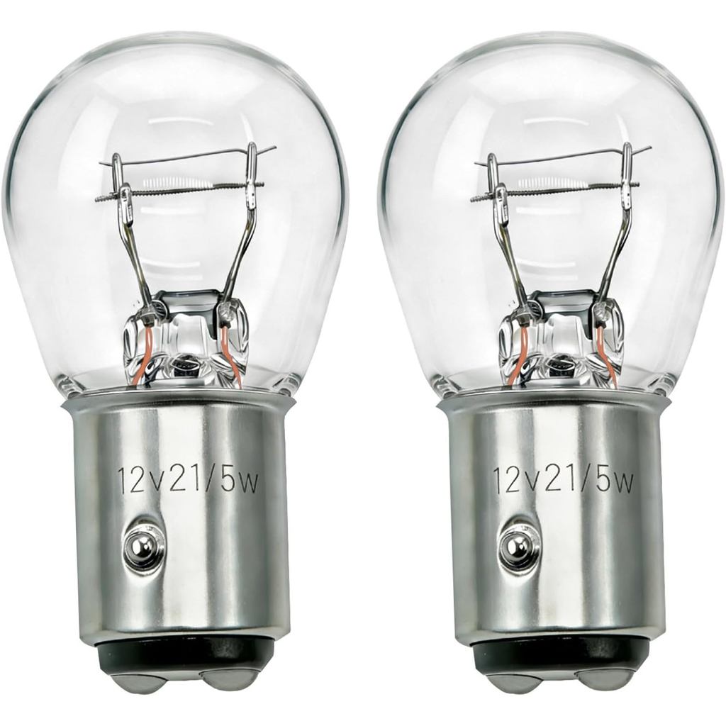 2357 P21/5W หลอดฮาโลเจน 12V Dual-filament BAY15D ฐาน, 3500K 1157 2057 2357 7528 2357LL หลอดไฟขนาดเล็