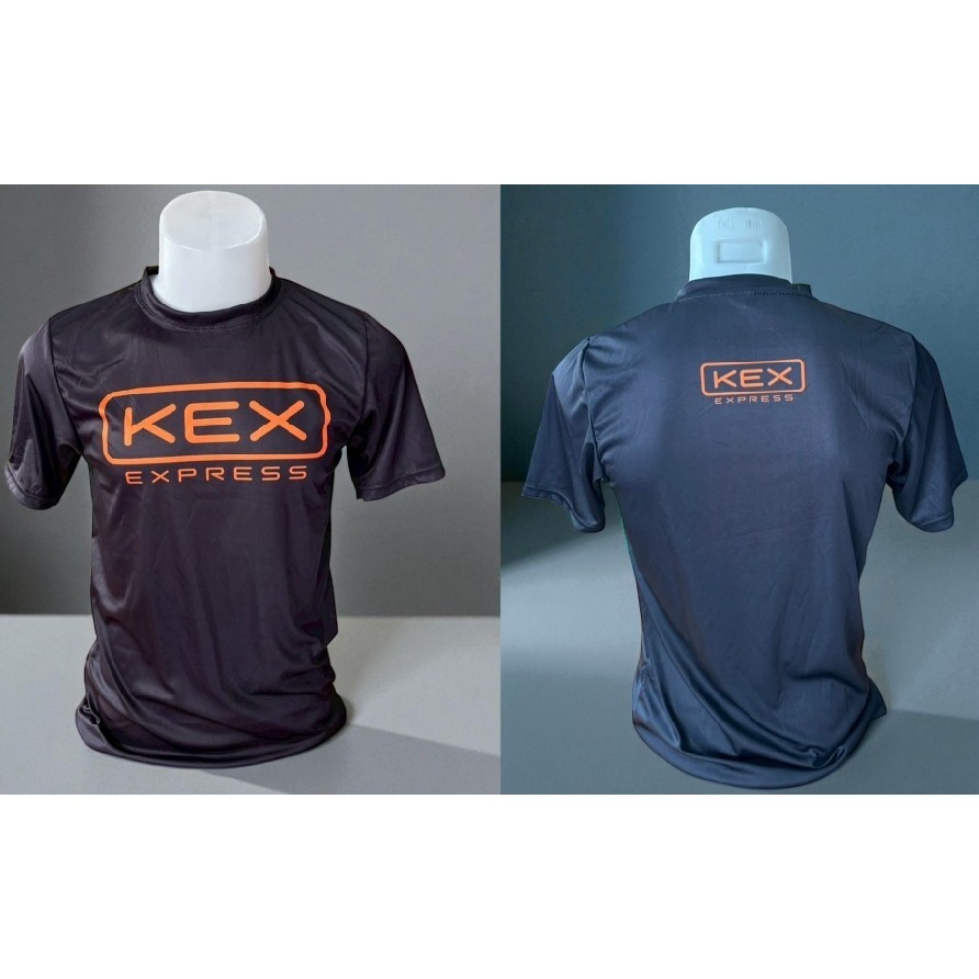 เสื้อยืดพิมพ์ลาย KEX Express สำหรับพนักงาน หลากหลายสีและไซส์