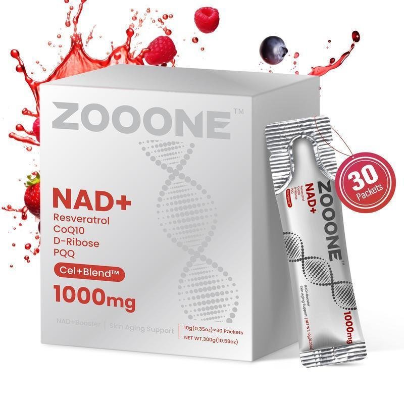 ZOOONE-1000mg NAD+ Berry Flavour Drink Mix for Skin Aging Support, Energy, และ Focus - 30 Pack - UYI
