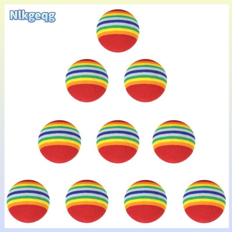 [nlkgeqg] 10 ชิ้น Rainbow Soft Foam Sponge Golf Balls Swing Practice
