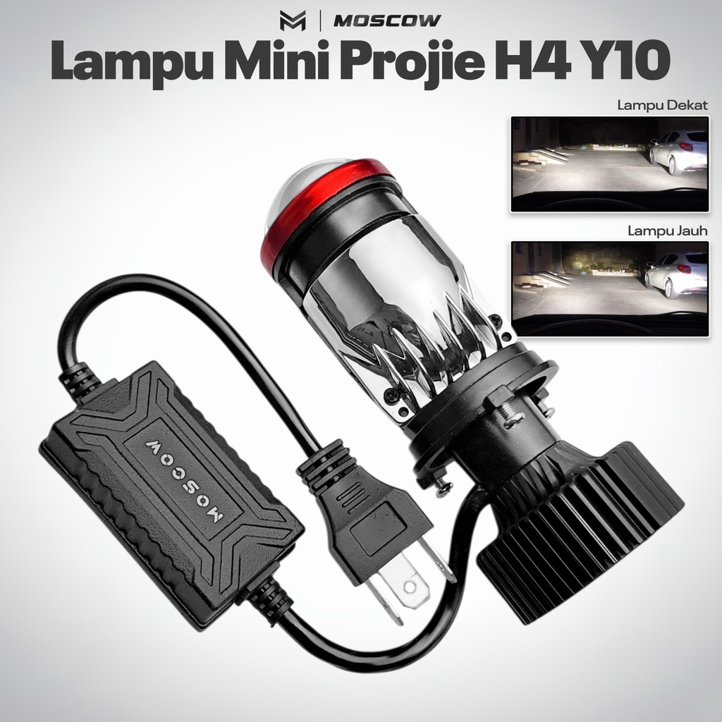 MOSCOW โปรเจคเตอร์โปรเจคเตอร์ Y10 Super Bright พร้อมรีเลย์ฟรีสามารถใช้สําหรับ Vixion Verza OLD ETC (