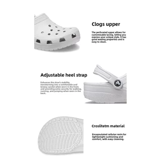 CROCS รองเท้าลําลองสําหรับผู้ใหญ่ UNISEX CLASSIC CLOG รองเท้าแตะผู้ชายผู้หญิงรองเท้าแตะแฟชั่น