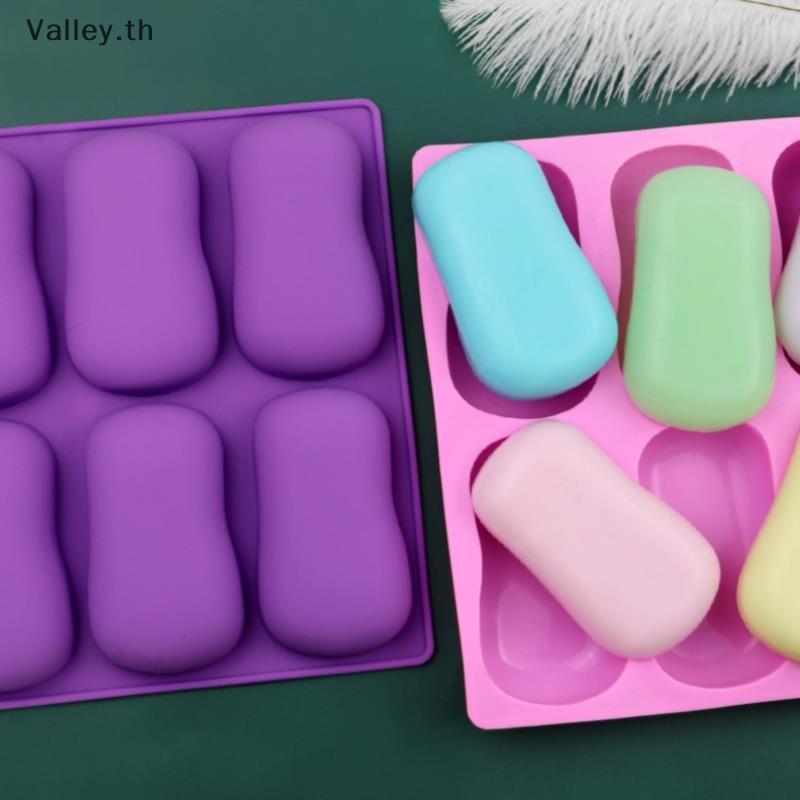 [Valley] 6 Cavity Silicone DIY แม่พิมพ์ซิลิโคนรูปไข่แฮนด์เมดสําหรับบาร์สบู่ทํางานฝีมือ TH