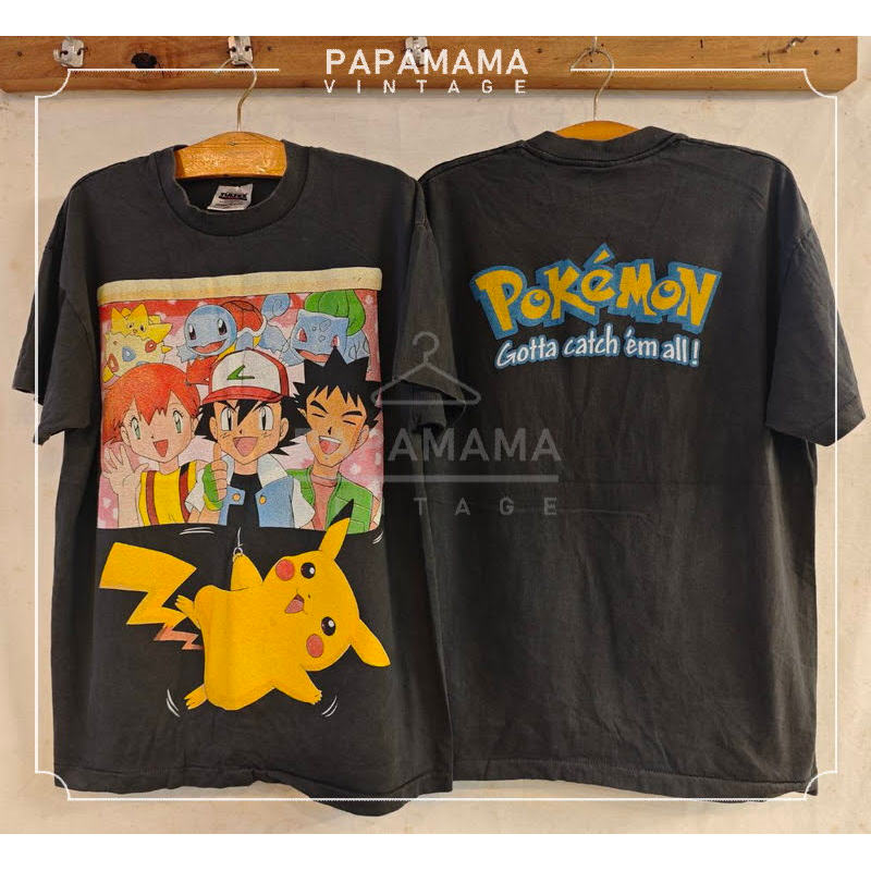 Pokémon Pikachu เสื้อวินเทจ เสื้อการ์ตูนตำนาน papamama vintage shirt