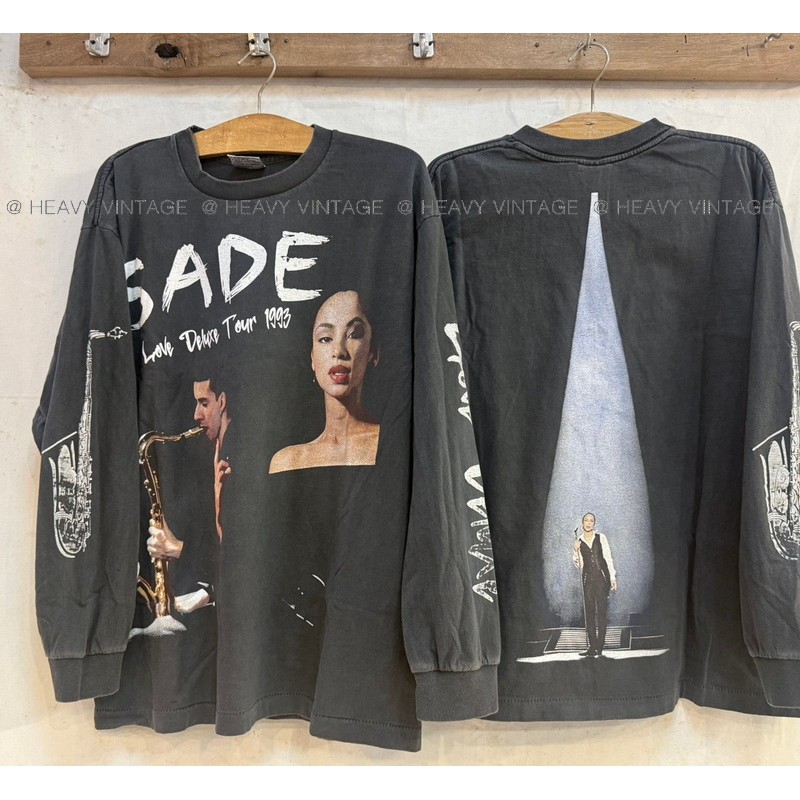 sade Love Deluxe tour 1993 Bio Washed long sleeve  เสื้อวินเทจ เสื้อทัวร์ แจส heavy vintage shirt