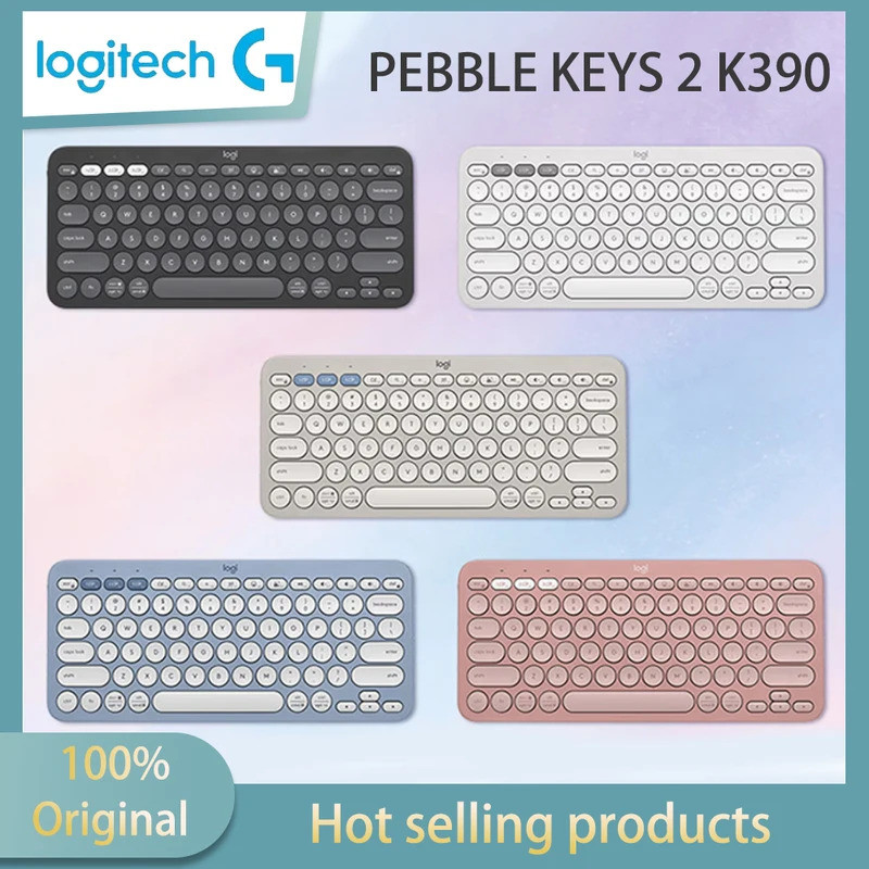 Logitech PEBBLEKEYS2K390 คีย์บอร์ดบลูทูธไร้สาย Fashion Series อัพเกรดใหม่ Ultra-Thin Portable 79-Key