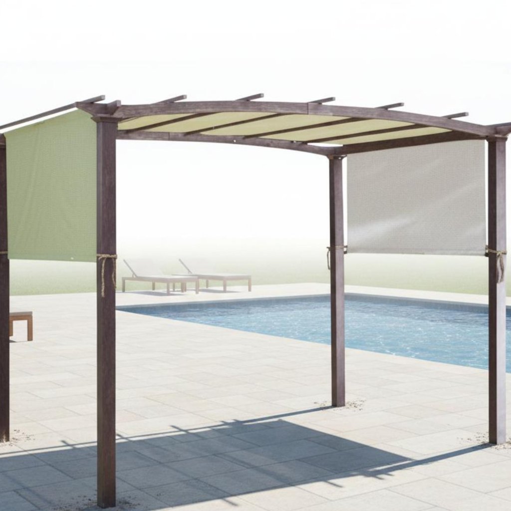 การป้องกันทดแทน Pergola Canopy All-Season ใช้แผงบังแดด Pergola กันฝุ่นสําหรับสวน