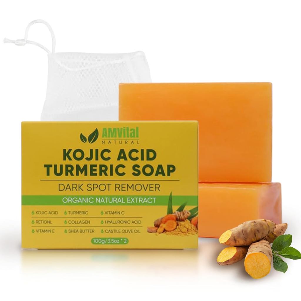 ก้อนสบู่ขมิ้น Kojic Acid พร้อมวิตามินซี Retinol & Hyaluronic Acid – สบู่ผิวหน้าและผิวกายพร้อมคอลลาเจ