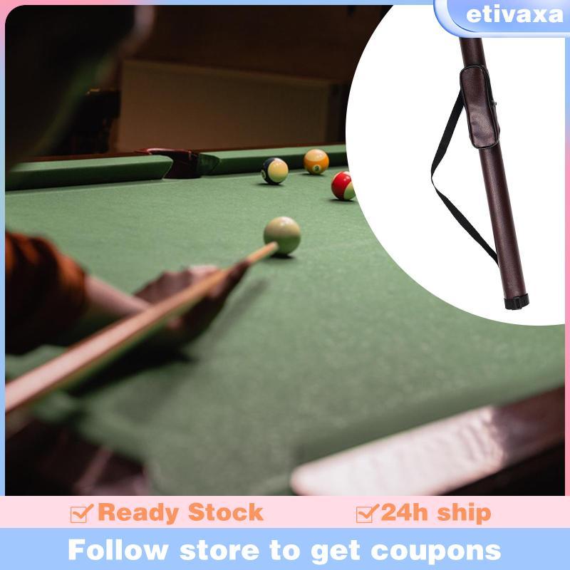 [Etivaxa] Snooker Cue Case Soft PU Leather 1/2 Cue Storage Bag for Billiard Accessories and Travel U