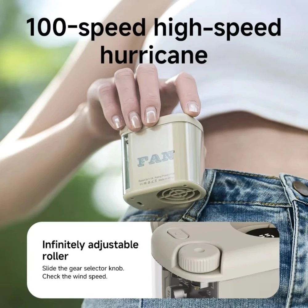 พัดลมหนีบพกพา 1800mAh จอ LED ปรับความแรง 100 ระดับ หมุน 360 องศา thumbnail 7