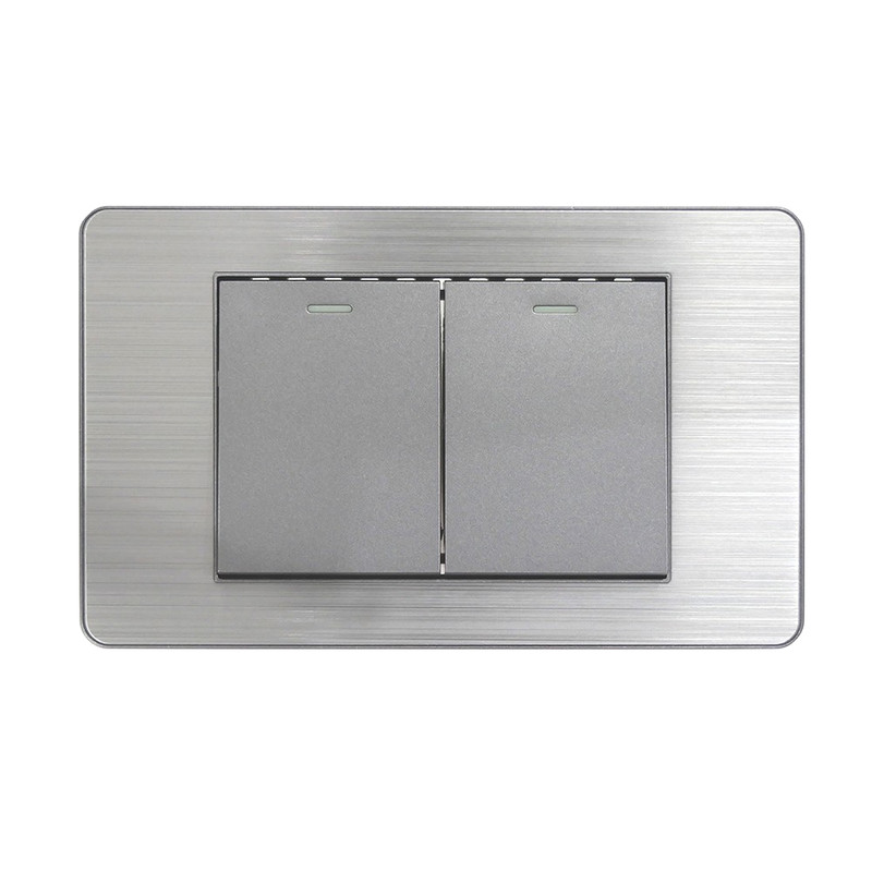 MAX LIGHT TH-FT สวิตช์MODISH2ทาง2ช่อง SS/S2W2Sเงิน