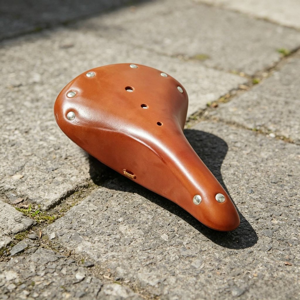 Universal Fit Vintage Leather Bike Saddle Ergonomic Shape Retro Cowhide Cycle Seat