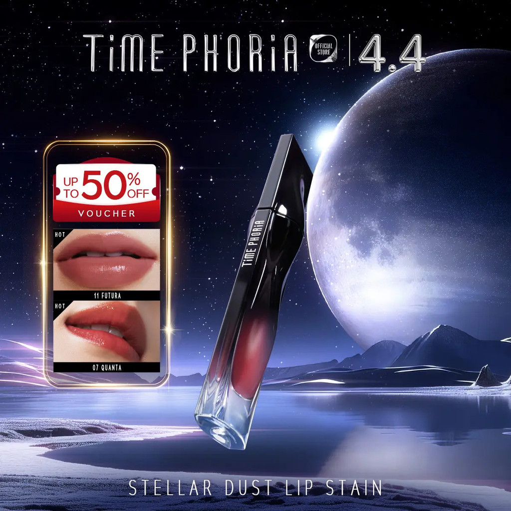 [ปิ๊กของ Jeff] TIME PHORIA STELLAR DUST LIP STAIN 5ML เม็ดสีคราบติดทนนาน น้ําหนักเบา feeling Hydrati