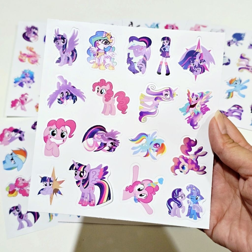 สติ๊กเกอร์ Pony ม้าน้อยโพนี่ ชิ้นเล็กๆ ไดคัท พร้อมใช้งาน แพ็ค 6 แผ่น (100 ชิ้น)