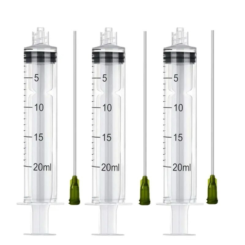 เข็ม 15G ยาว 10 CM. สำหรับดูดน้ำหอม ดูดหมึก พร้อมไซริงค์ หัวล็อค luer lock syringe พลาสติก 20 ml.