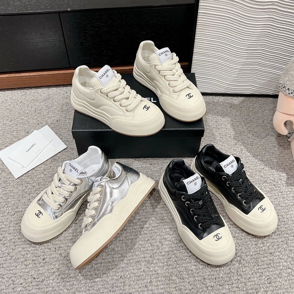 25 Chanel หนาSoledรองเท้าต้นฤดูใบไม้ผลิสไตล์ใหม่หนาSoledรองเท้าสบายๆรองเท้าผ้าใบผู้หญิงChanelรองเท้า
