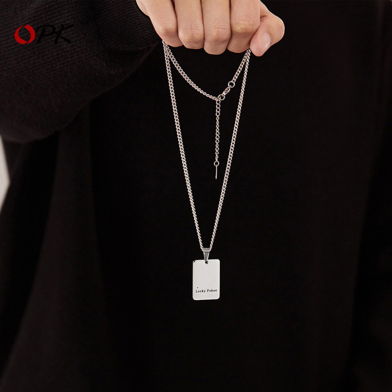 Opk เครื่องประดับ Cross-Border ยุโรปอเมริกัน Hip-Hop สแตนเลสอินเทรนด์ Spades A ผู้ชายผู้หญิงสไตล์เดี