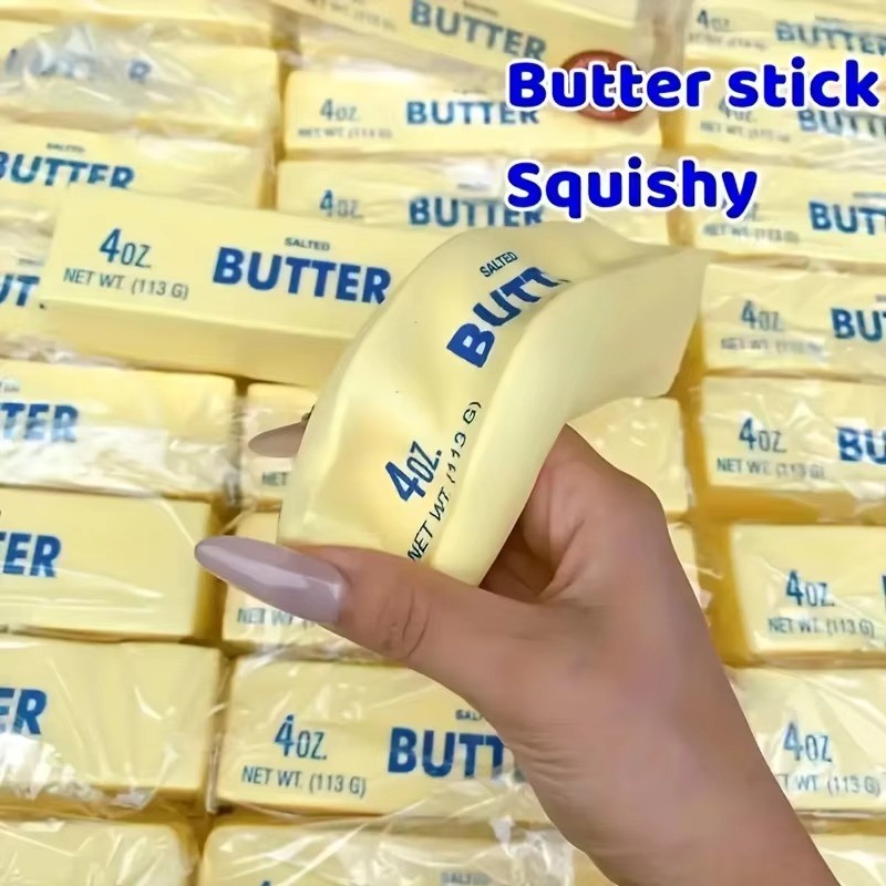 1PC Antistress Butter Stick ความเครียดความวิตกกังวลบรรเทา Fidget ของเล่นช้า Rising Squishy Squeeze Elastic ชีส Stick Prank ของเล่น