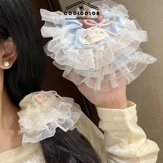 ในไทย💖ยางรัดผมผูกลูกไม้โบว์ ลายสก๊อตลายจุด สไตล์เกาหลน่ารักหวานแฟชั่นี สําหรับเด็กผู้หญิงผมหางม้าเครื่องประดับผม.COD