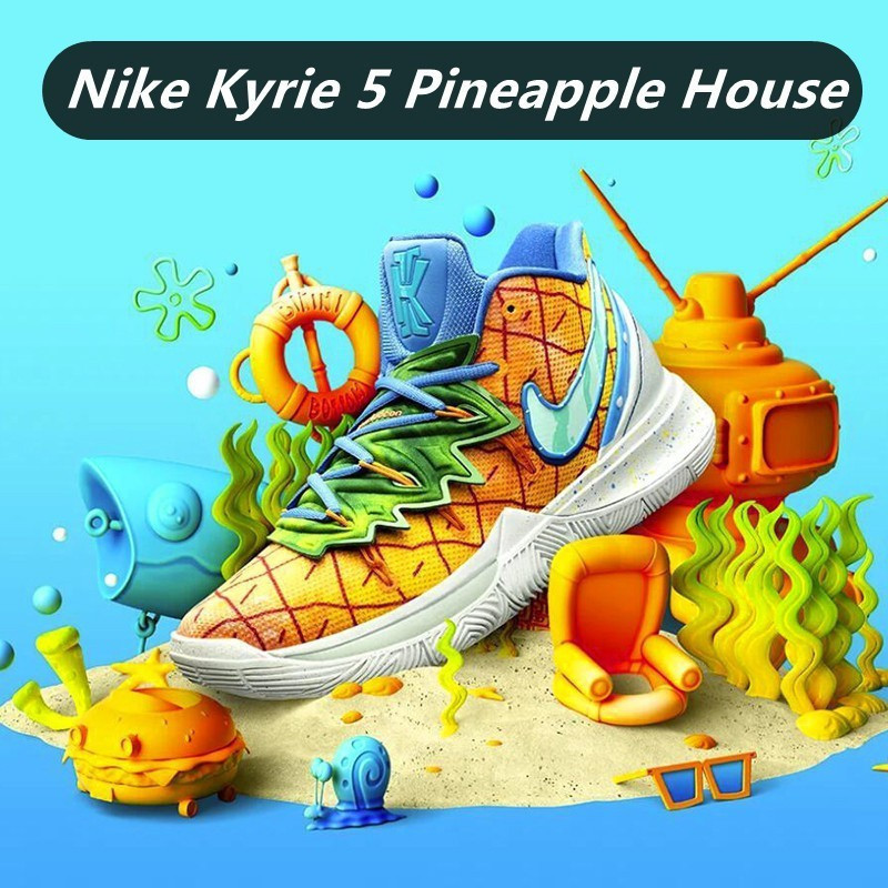 รองเท้า Nike Kyrie 5 สีชมพู และ SpongeBob FF สําหรับผู้ชายและผู้หญิง
