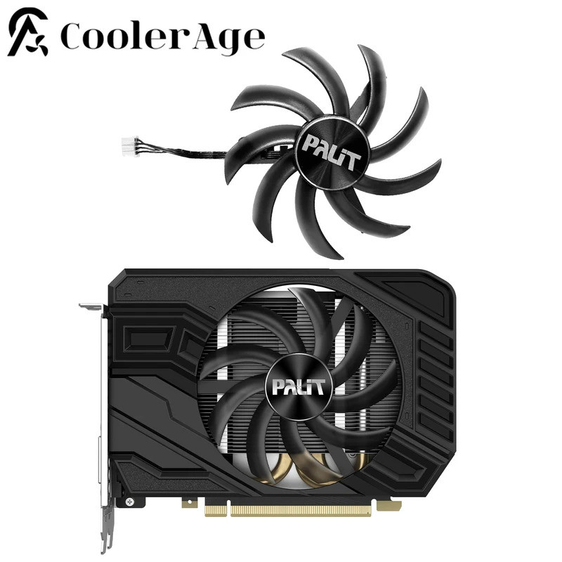 สําหรับ PALLIT RTX 2060 GTX 1660 1660Ti 1660S พัดลมการ์ด 95 มม.TH1012S2HPAA01 RTX2060 GTX1660Ti GTX1