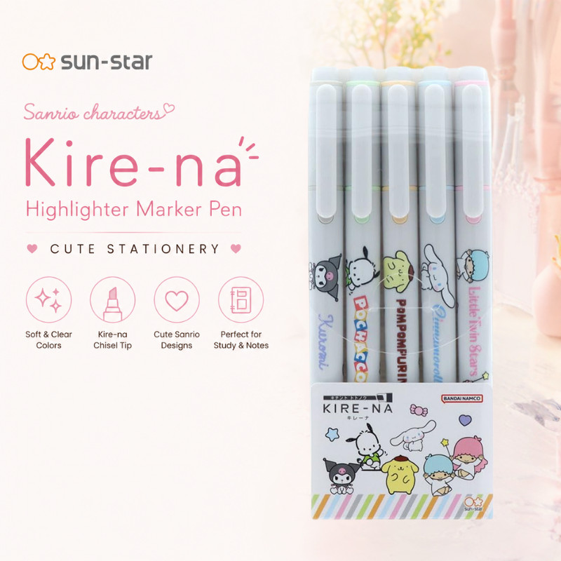 Sun-Star Stationery Sanrio Characters Kire-na Highlighter Marker Pen Cute Stationery