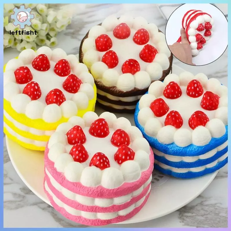ซ้าย Kawaii เค้กช้า Rising ความเครียดบรรเทาบีบของเล่นเด็ก PU นุ่ม Dpression ของเล่นจําลองอาหารเค้กบีบของเล่น GHT