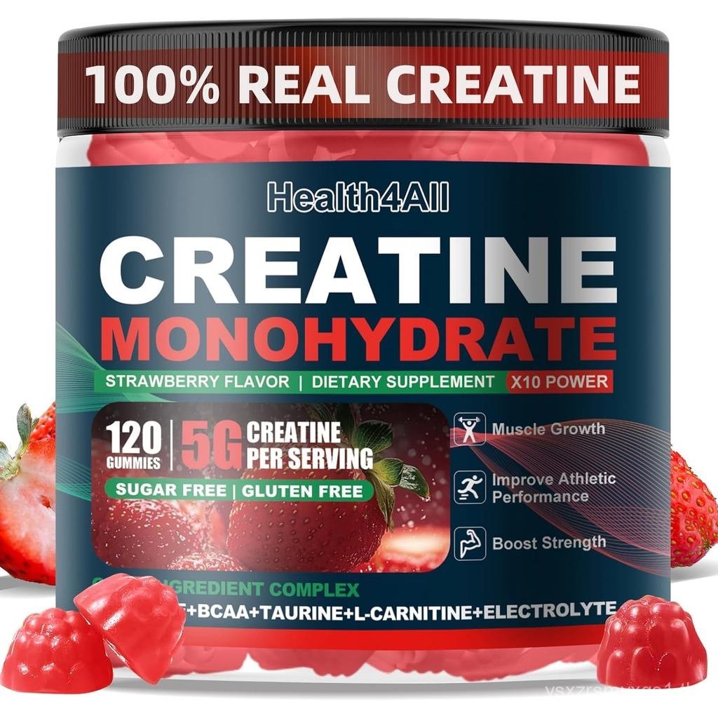 Health4All Creatine Monohydrate Gummies 5g สําหรับผู้ชายและผู้หญิง, Creatine Gummy สําหรับ Strength 