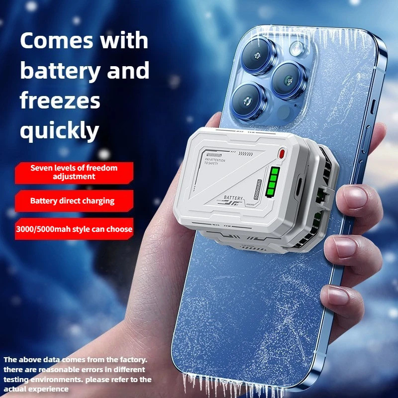 TH10 Semiconductor Magnetic Back Clip-On หม้อน้ําโทรศัพท์เกมในตัว 3,000/15,000mAh แบตเตอรี่หม้อน้ําระบายความร้อนเหมาะสําหรับโทรศัพท์ iPhone และ Android