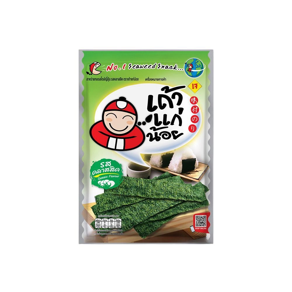 [สินค้าส่งด่วน] เถ้าแก่น้อยสาหร่ายญี่ปุ่นคลาสสิค 26 กรัม TAOKAENOI FRIED SEAWEED CLASSIC 26G.