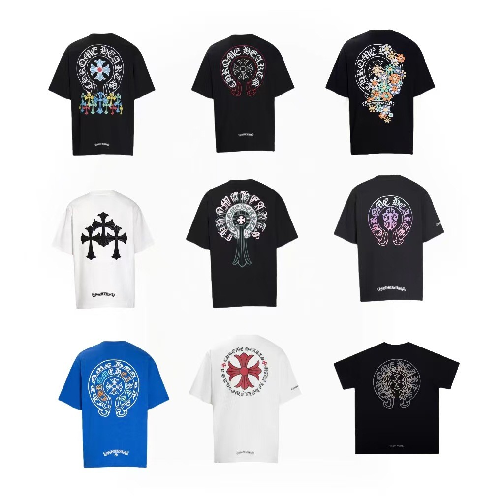 Chrome Heart Chrome Heart 26 Chrome Heart Street น้ําหนักยุโรป American Street ผู้ชายผู้หญิงเสื้อยืด
