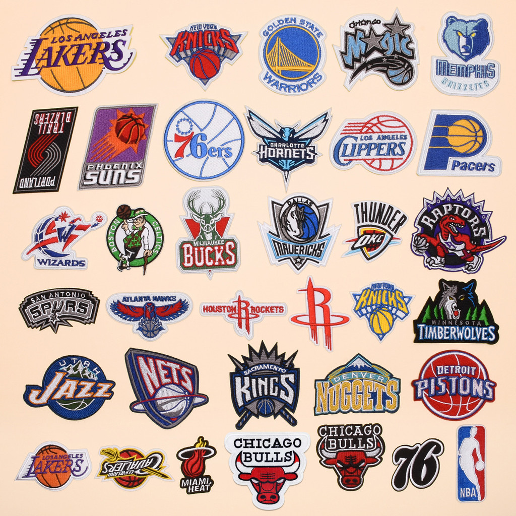 Nba logo Patch Cloth Team ปักเสื้อผ้าสติกเกอร์ Badge Team Badge บาสเกตบอลทีมสติกเกอร์ Jun ปักโลโก้เพ
