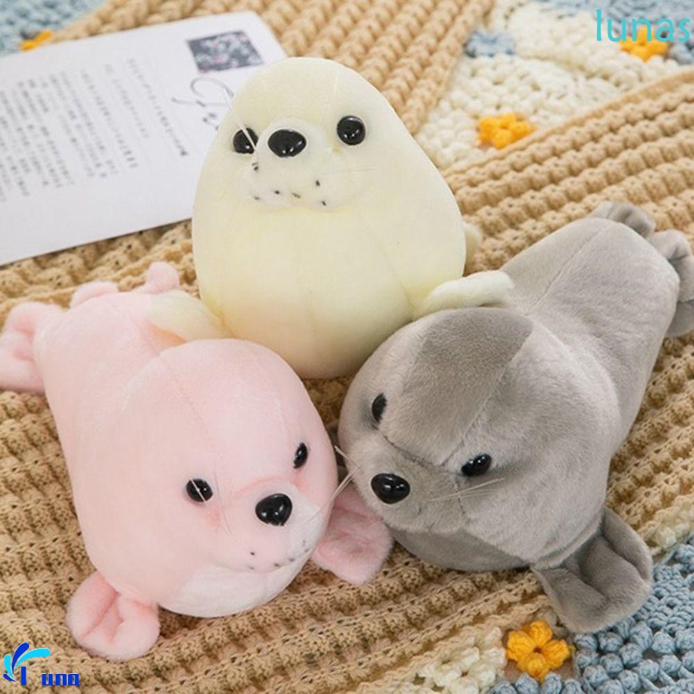 LUNASOL Seal ตุ๊กตาตุ๊กตา, Soft Fluffy Seal Plush ตุ๊กตาของเล่น,แฟชั่น Plushy Fur สัตว์หมอน Sea Lion