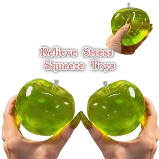 Squishy สีเขียว Apple Stress Ball Soft Fidget Sensory ของเล่นสําหรับ ADHD ออทิสติกช้า Rebound บีบของเล่นสําหรับทุกวัยคริสต์มาสของขวัญ