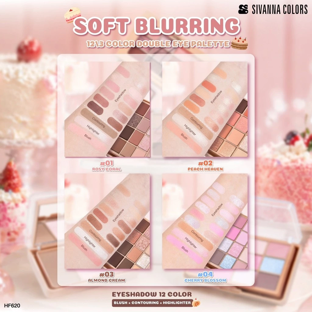 Sivanna Colors Soft Blurring Color Double Eye Palette HF620 thumbnail 6